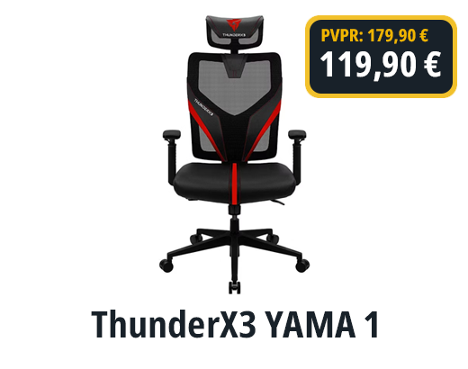 Cadeira ThunderX3 YAMA 1 YAMA1-BLACK/RED